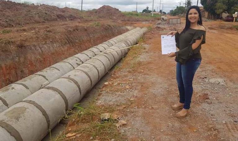 Cristiane Lopes fiscaliza início das obras de drenagem na rua Raimundo Cantuária - noticias - progressistas rondonia
