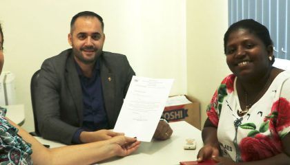 Secretário-geral dos Progressistas recebe vice-prefeita de Pimenteiras na sede do partido, em Porto Velho