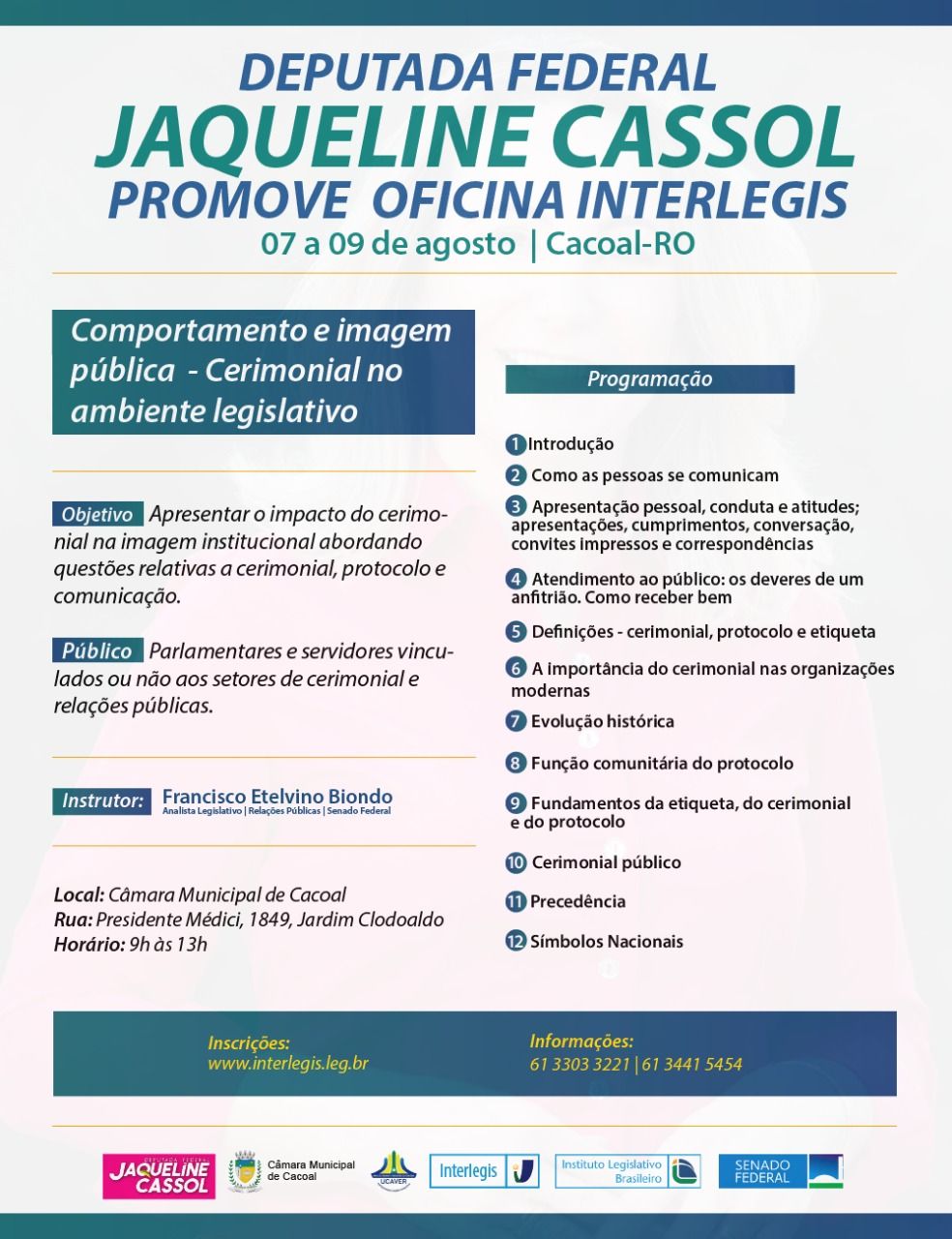 Jaqueline Cassol promove oficina inédita para servidores dos Legislativos municipais e estadual - noticias - progressistas rondonia