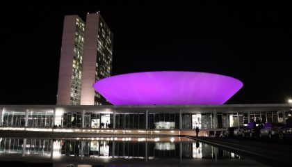 Cúpula da Câmara estará iluminada de lilás pelos 13 anos da Lei Maria da Penha