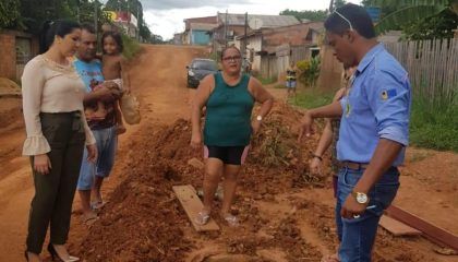 Obras são retomadas no bairro Conceição após cobranças de Cristiane Lopes