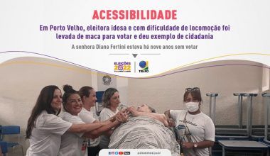 Em Porto Velho/RO: Eleitora idosa e com dificuldade de locomoção foi levada de maca para votar