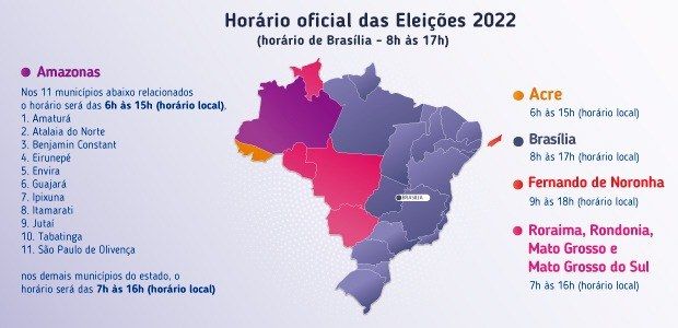 Votação em todo o país seguirá o horário de Brasília